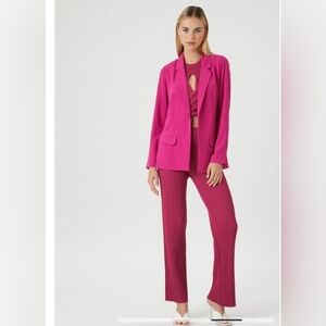 French Connection Agazia Single Breasted Blazer, Raspberry Sorbet Size LARGE NWT
